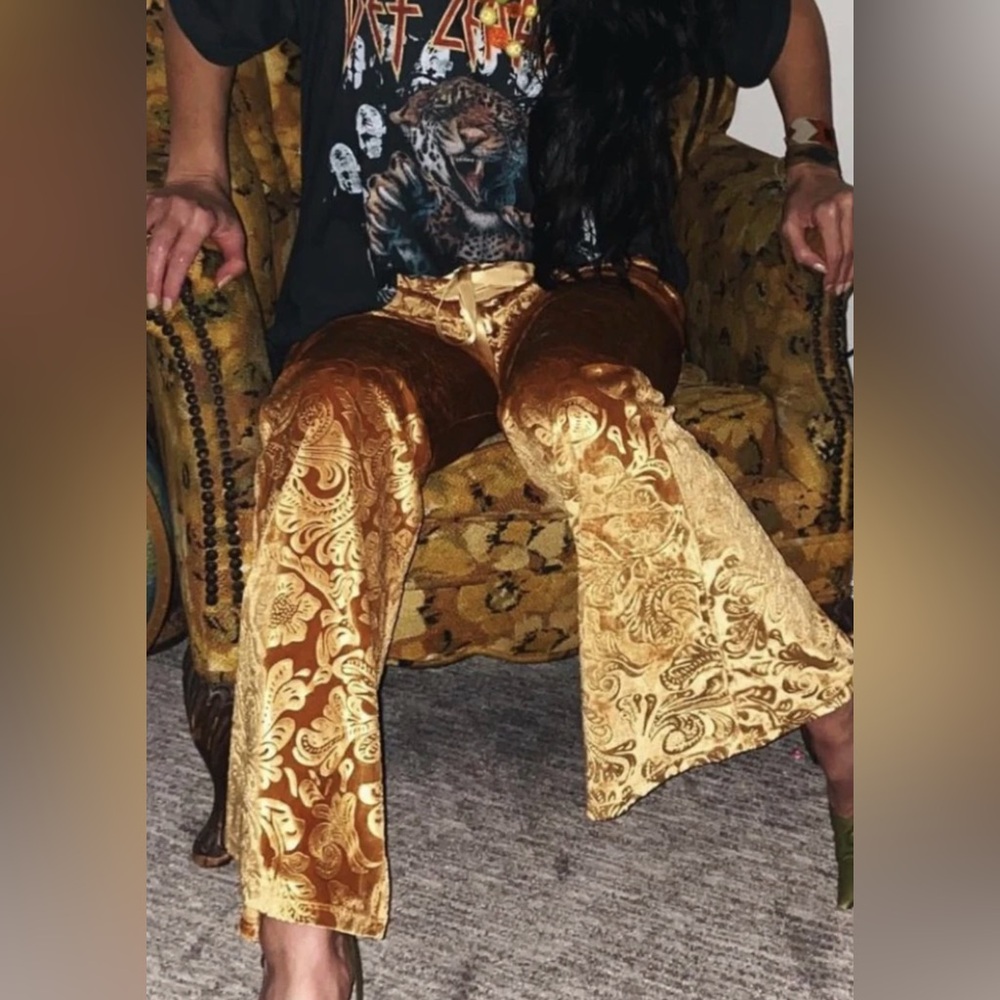 NWT VELOUR FLARED BELL BOTTOMS